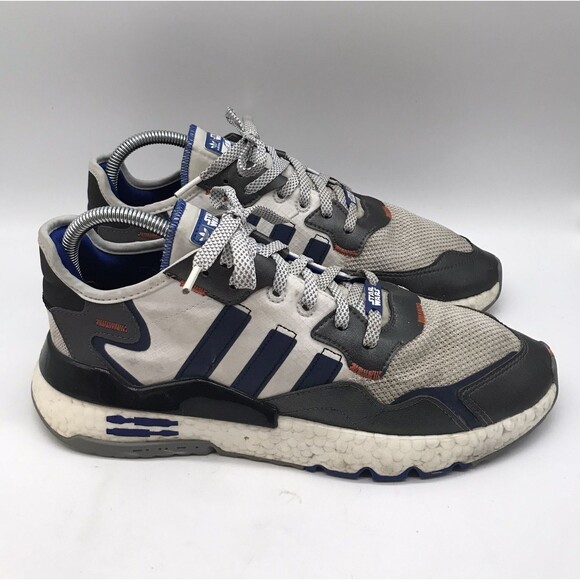 Adidas Nite Jogger X Star Wars R2D2 Sneakers Men's 11.5 White Blue Black Lace Up - Picture 1 of 13